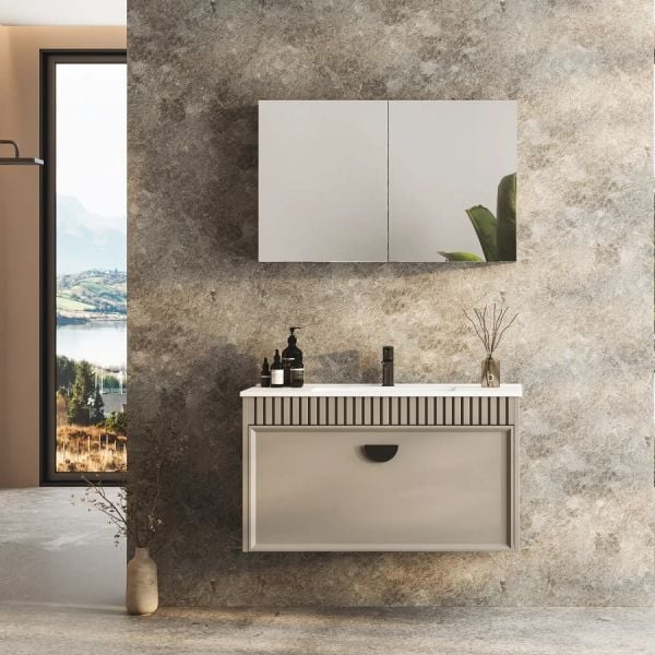 Fym Stell 100 cm Banyo Dolabı Sahra