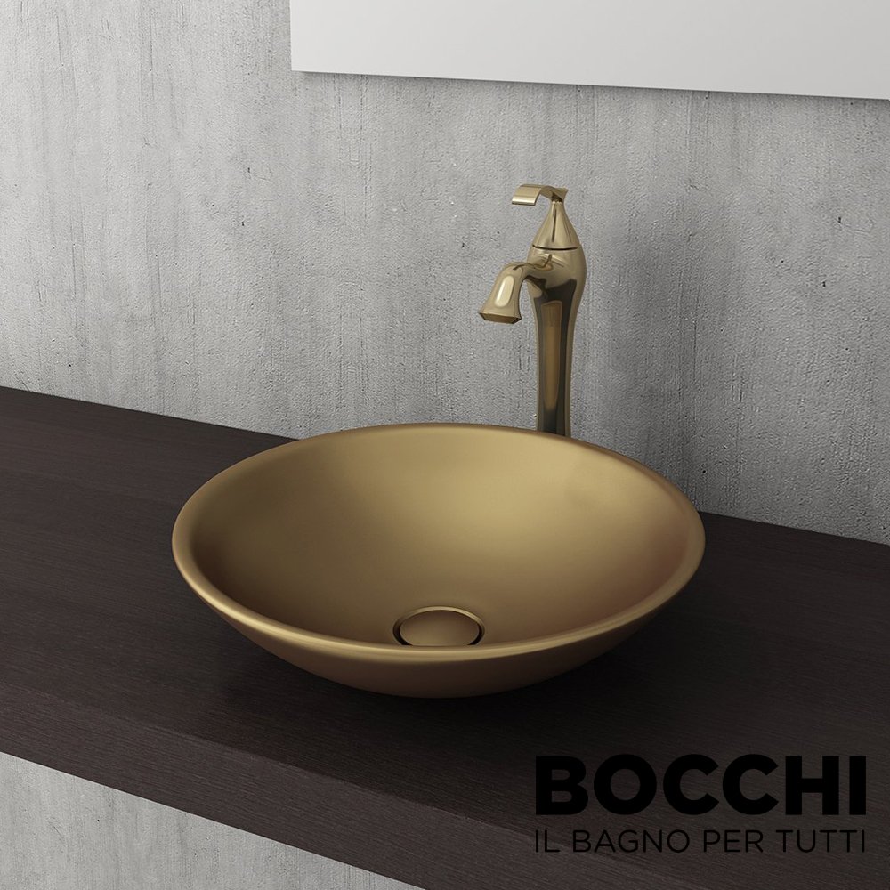 BOCCHI Venezia Çanak Lavabo, 40 cm, Mat Altın