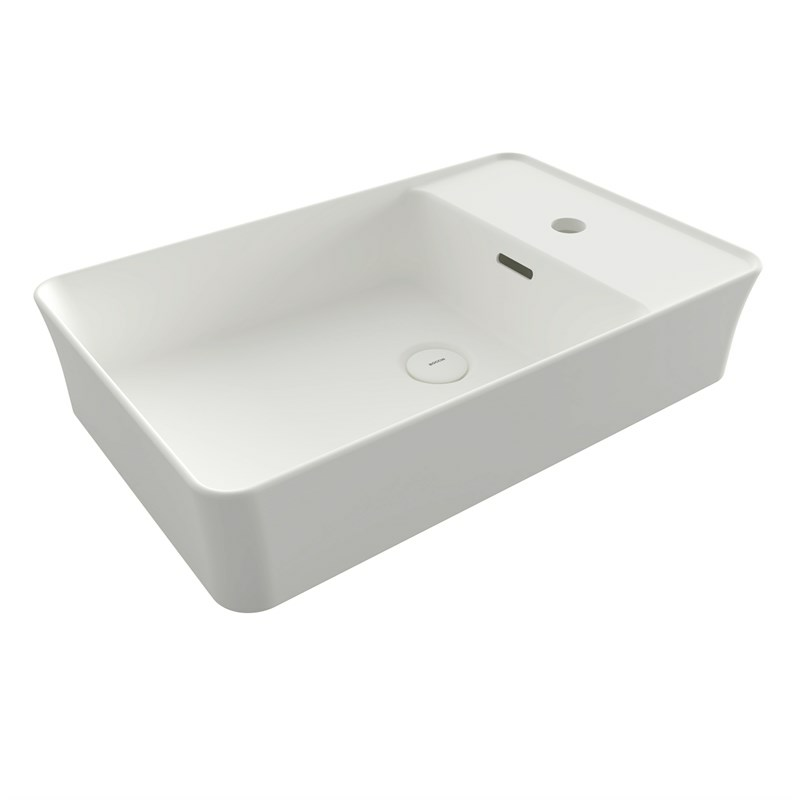 BOCCHI Slim Line Dikdörtgen Tezgah Üstü Lavabo 60 cm, Mat Beyaz