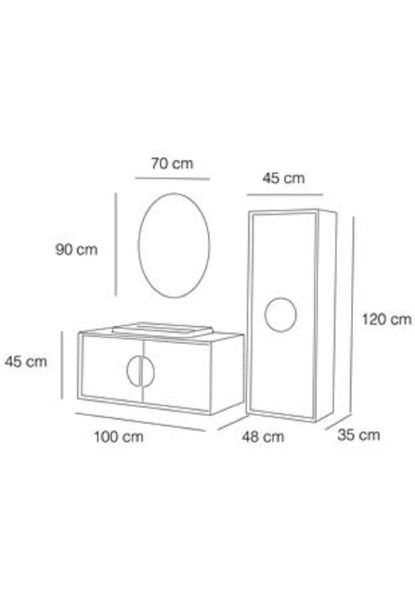 Fym Nature 100 cm Banyo Dolabı Sahra