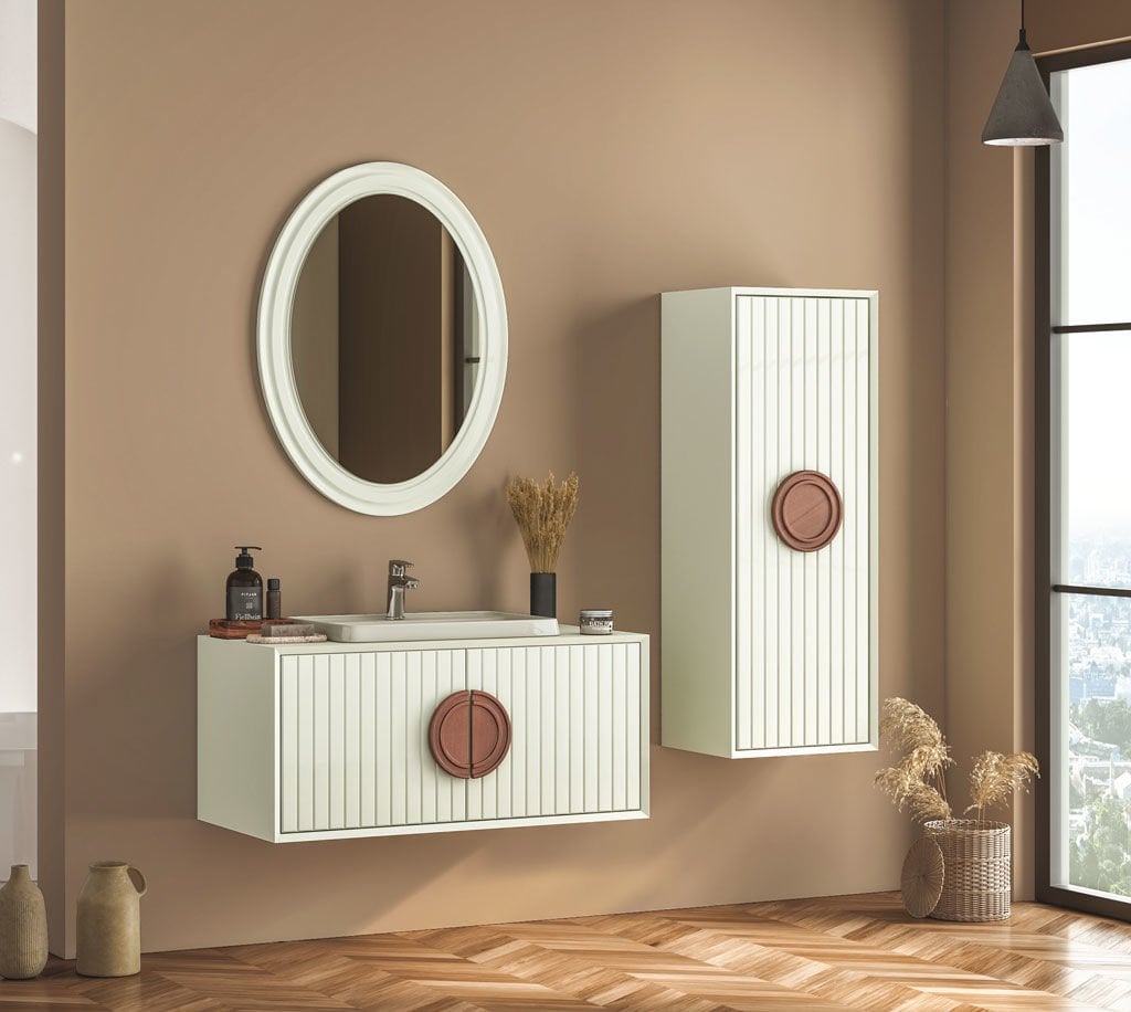 Fym Nature 100 cm Banyo Dolabı Sahra