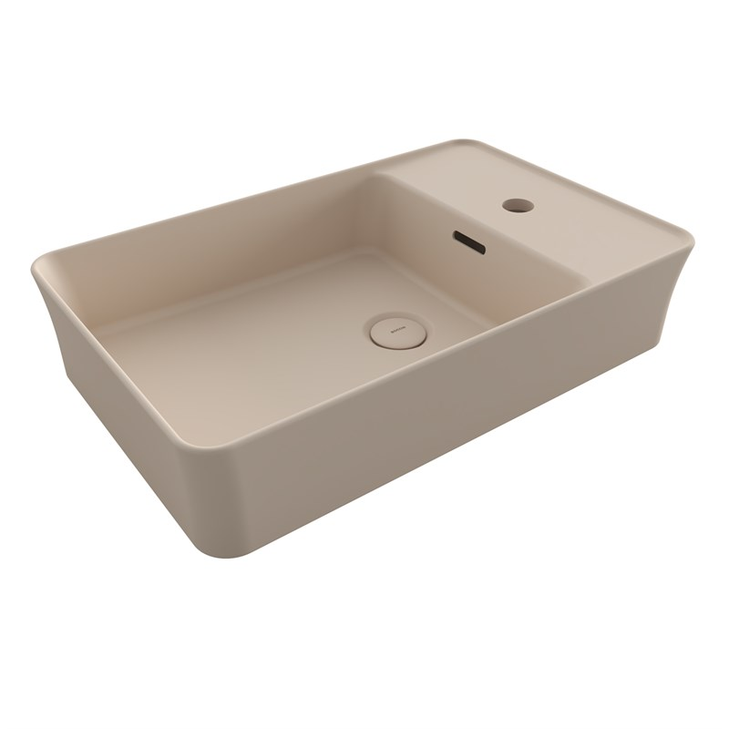 BOCCHI Slim Line Dikdörtgen Tezgah Üstü Lavabo 60 cm, Mat Yasemin