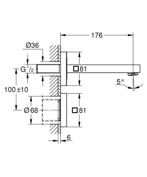 Grohe Eurocube E Fotoselli lavabo bataryası tek su girişli