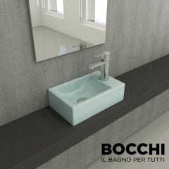 BOCCHİ Milano Dar Sağ Lavabo 37 cm Mat Buz Mavisi