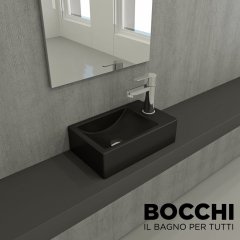 BOCCHİ Milano Dar Sağ Lavabo 37 cm Mat Siyah