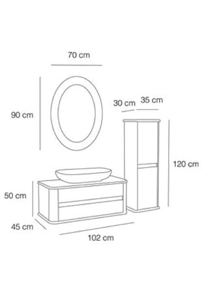 Fym Balero 100 cm Banyo Dolabı Sahra