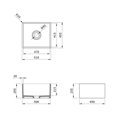 BOCCHİ Lavello Mutfak Eviyesi 50 cm Parlak Beyaz