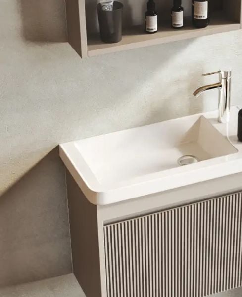 Fym Alaçatı 50 cm Banyo Dolabı Kül Gri