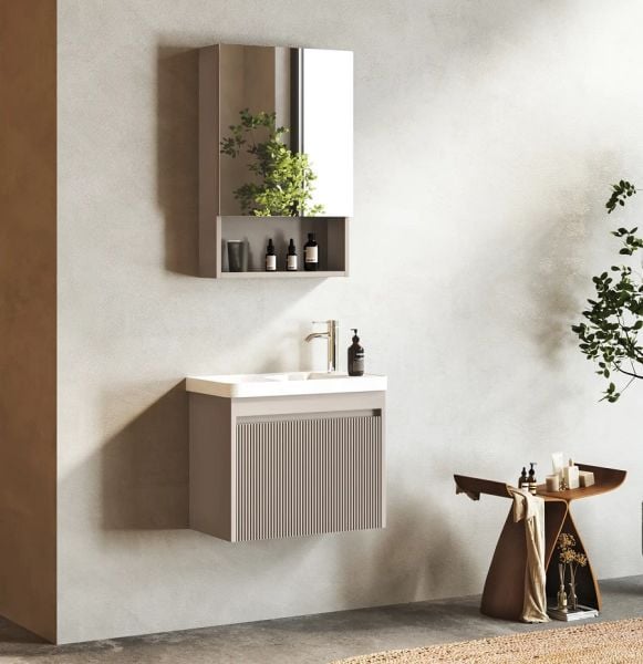 Fym Alaçatı 50 cm Banyo Dolabı Kül Gri