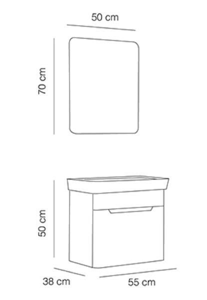 Fym Çağla 55 cm Banyo Dolabı Gece Mavisi