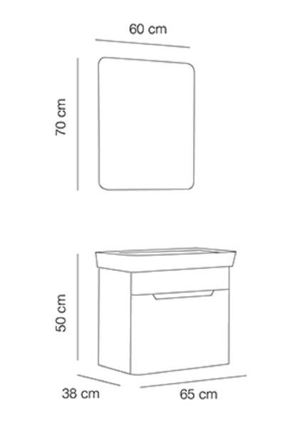 Fym Çağla 65 cm Banyo Dolabı Orman Yeşili