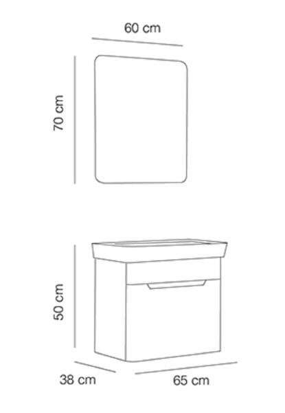 Fym Çağla 65 cm Banyo Dolabı Orman Yeşili