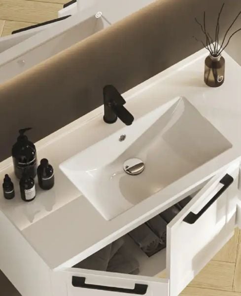 Fym Cemre 100 cm Banyo Dolabı Beyaz