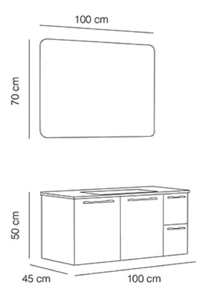 Fym Cemre 100 cm Banyo Dolabı Beyaz