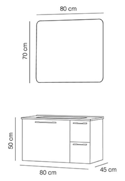 Fym Cemre 80 cm Banyo Dolabı Beyaz