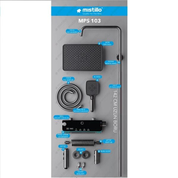 Mistillo Piyano Robot Duş Seti