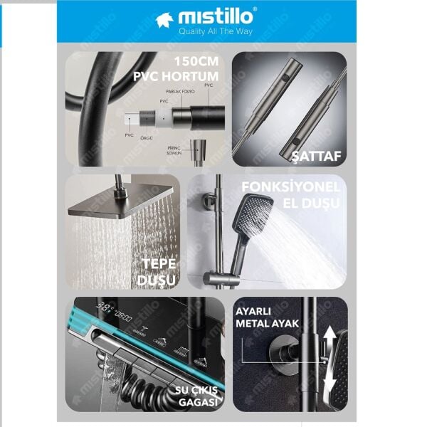 Mistillo Piyano Robot Duş Seti