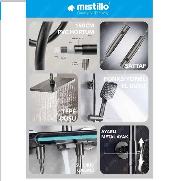 Mistillo Piyano Robot Duş Seti MPS104