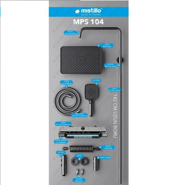 Mistillo Piyano Robot Duş Seti MPS104