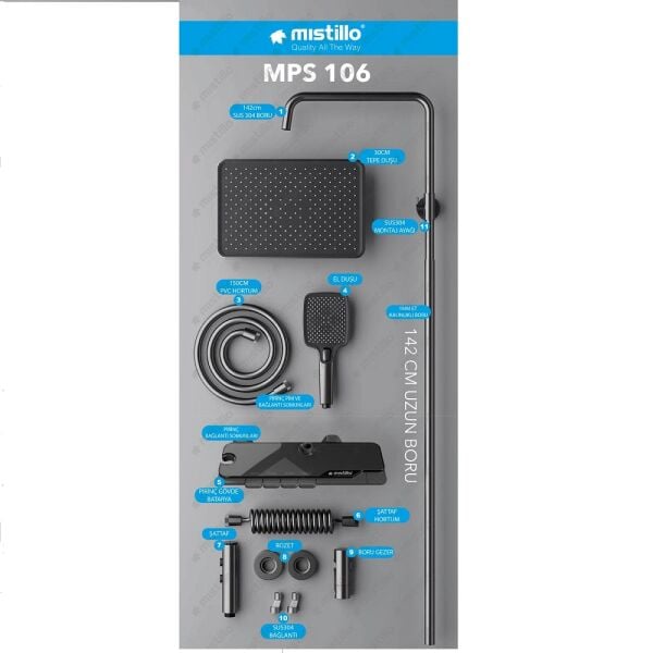 Mistillo Piyano Robot Duş Seti MPS106