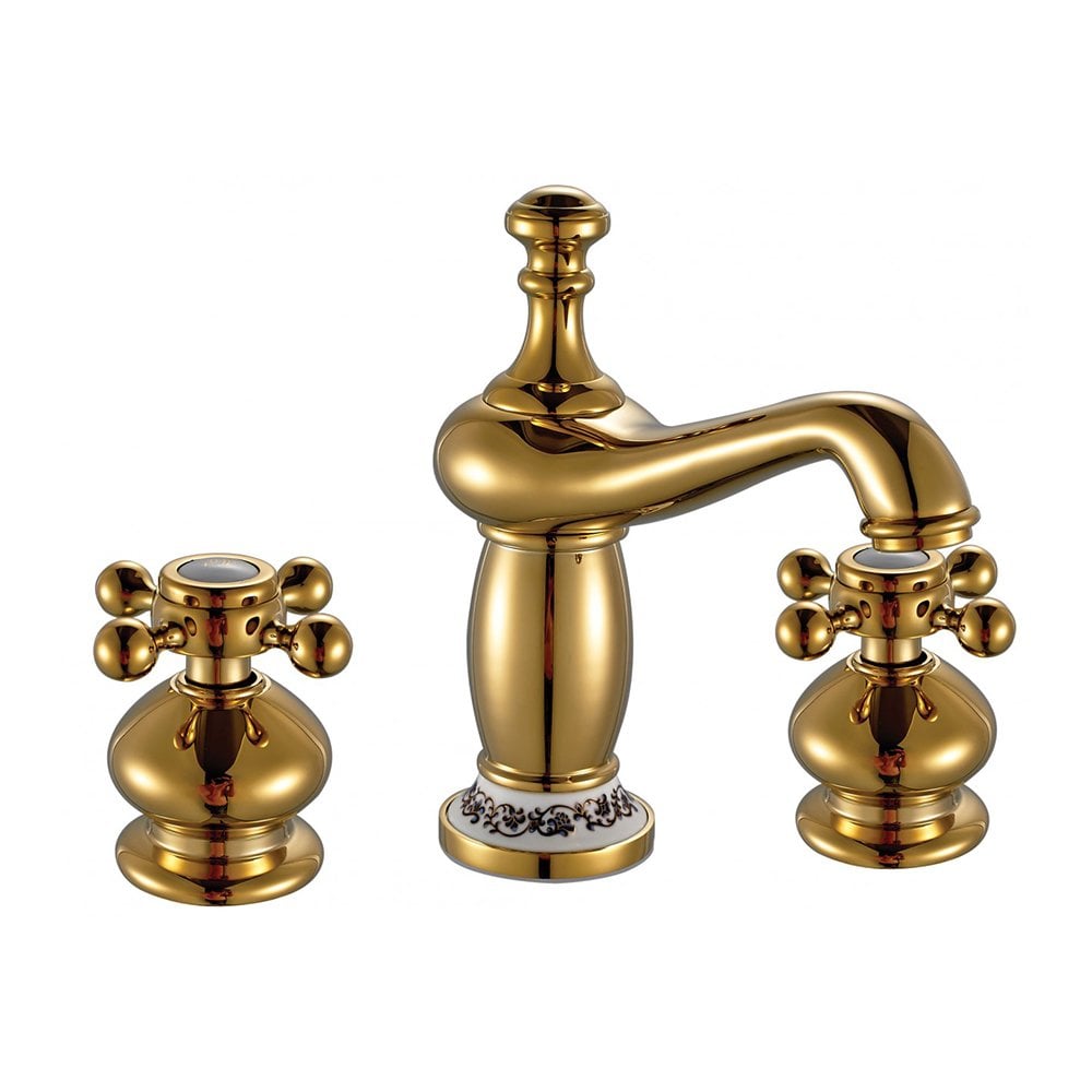 Anatolia Üç Delikli Ankastre Lavabo Bataryası Altın