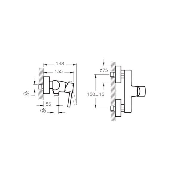 Artema Minimax Duş Bataryası Krom