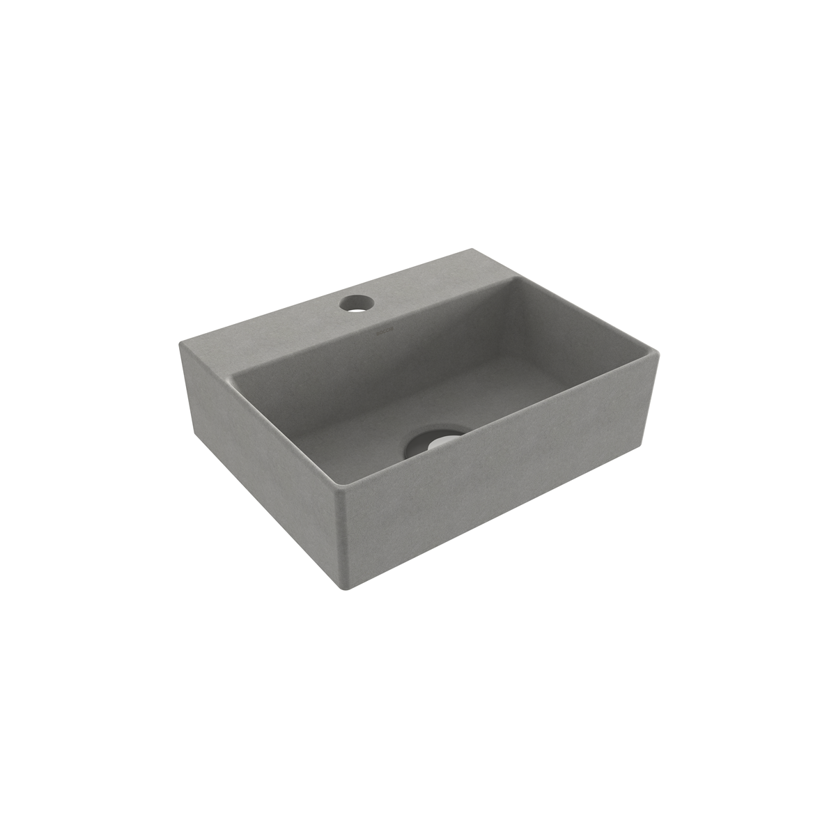 BOCCHI Slim Line Dikdörtgen Tezgah Üstü Lavabo 30 cm, Mat Beton