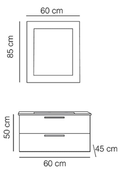 Fym Lotus 60 cm Banyo Dolabı Sahra