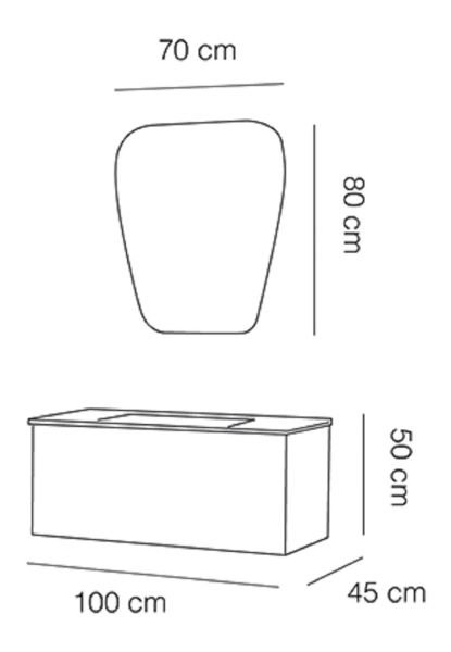 Fym Loft 100 cm Banyo Dolabı Gece Mavisi-Beyaz