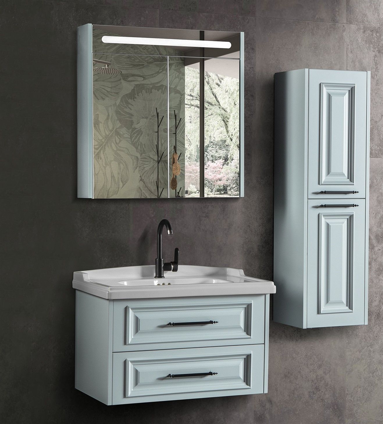 Bagnora Fora 80 cm Gri Banyo Dolabı