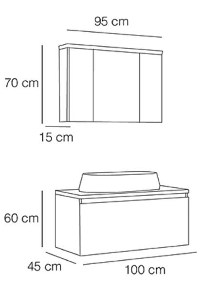 Fym Elvina 100 cm Banyo Dolabı Sahara