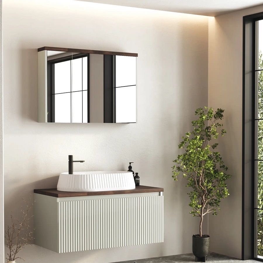 Fym Elvina 100 cm Banyo Dolabı Sahara