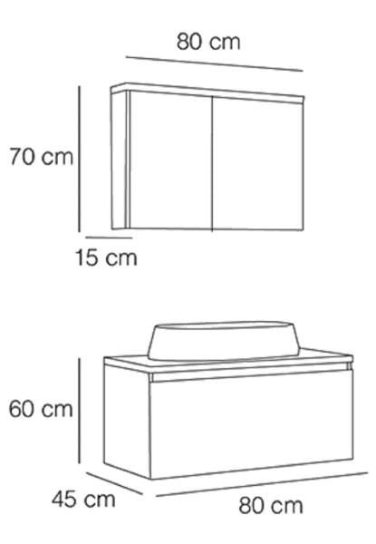 Fym Elvina 80 cm Banyo Dolabı Beyaz