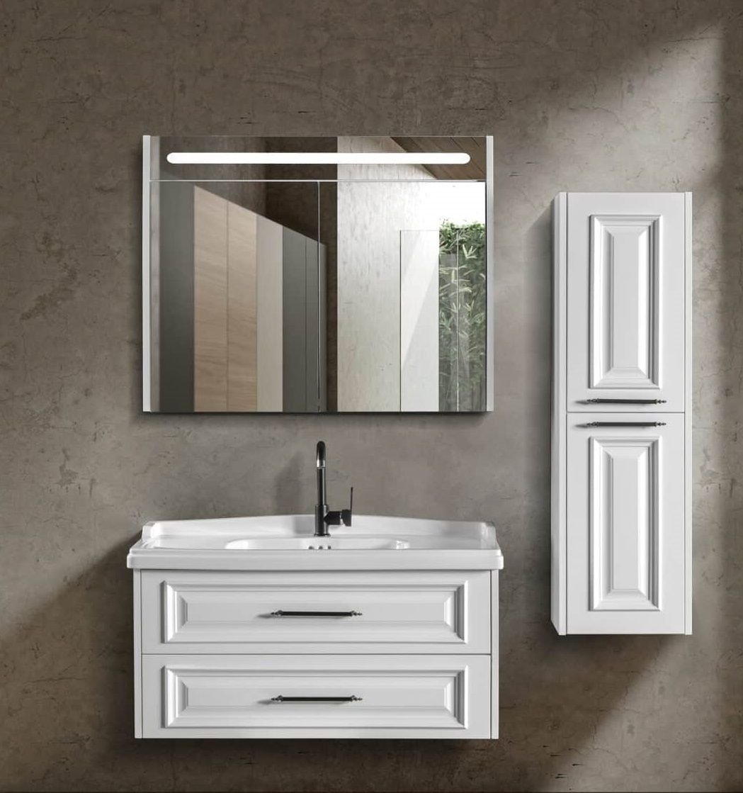 Bagnora Fora 100 cm Beyaz Banyo Dolabı