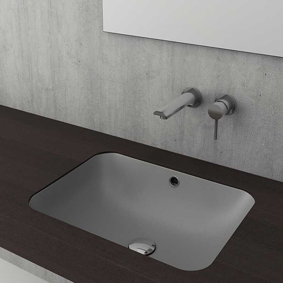 BOCCHİ Scala Tezgahaltı Lavabo 55 cm Mat Gri