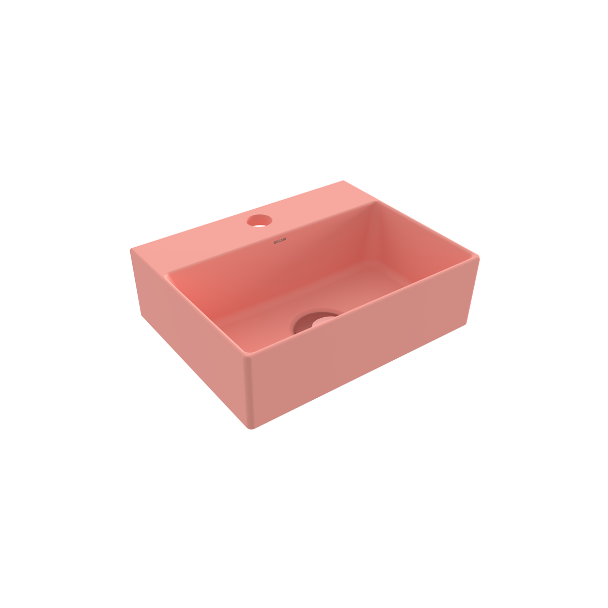 BOCCHI Slim Line Dikdörtgen Tezgah Üstü Lavabo 30 cm, Mat Somon