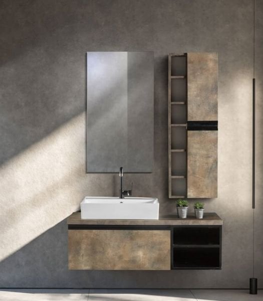 Bagnora Retro Bronz 120 cm Mdf Banyo Dolabı
