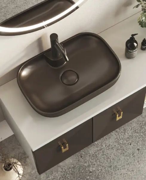Fym Melisa 120 cm Banyo Dolabı Kahverengi-Sahra