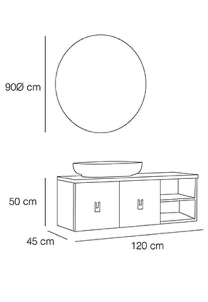Fym Melisa 120 cm Banyo Dolabı Kahverengi-Sahra