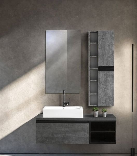 Bagnora Retro  120 cm Mdf Banyo Dolabı