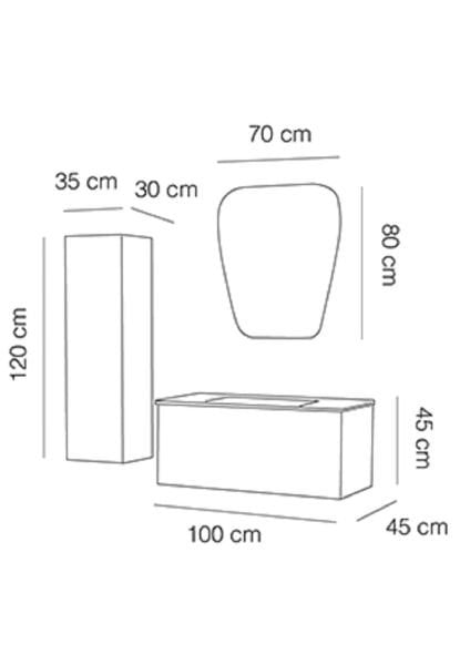 Fym Terra 100 cm Banyo Dolabı Beyaz