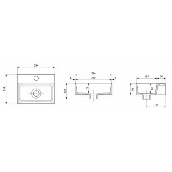BOCCHI Slim Line Dikdörtgen Tezgah Üstü Lavabo 30 cm, Parlak Bisküvi