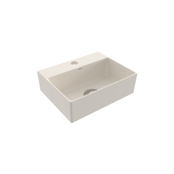 BOCCHI Slim Line Dikdörtgen Tezgah Üstü Lavabo 30 cm, Parlak Bisküvi