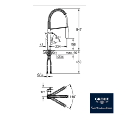 Grohe Eurostyle Cosmopolitan Spiralli Eviye Bataryası