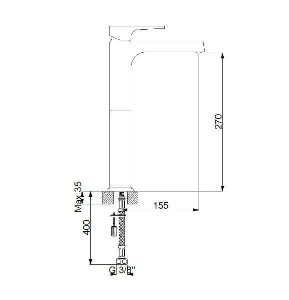 NEWARC Aqua Çanak Lavabo Bataryası Bakır