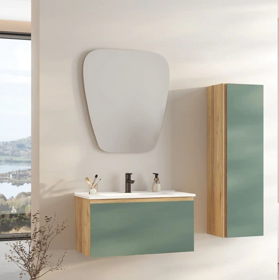 Fym Terra 80 cm Banyo Dolabı Veli Meşe-Yeşil