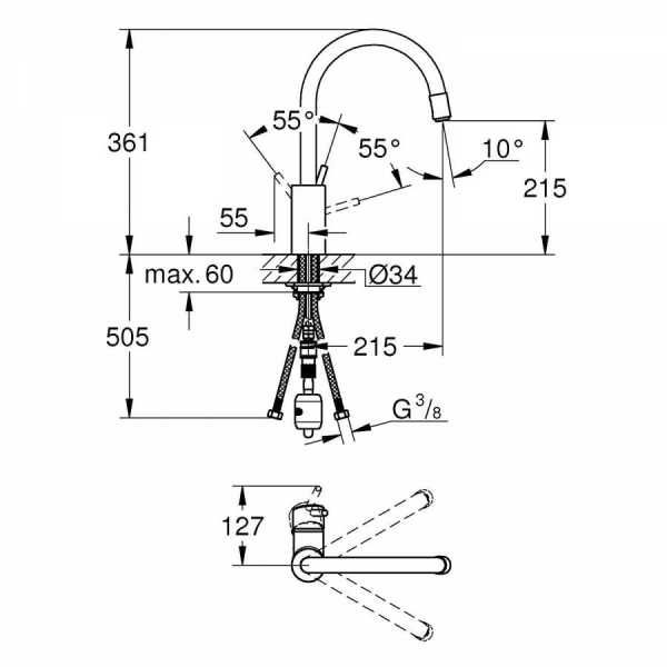 Grohe Concetto Spiralli Eviye Bataryası