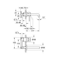Grohe Bauclassic İki Delikli Lavabo Bataryası
