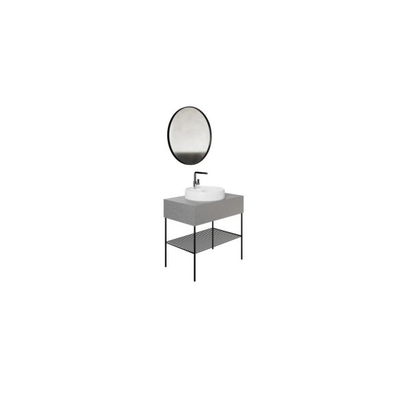 Karen Rock 80 cm Bulut Gri Banyo Dolabı