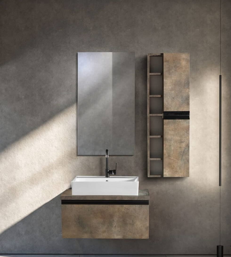 Bagnora Retro Bronz 85 cm Mdf Banyo Dolabı